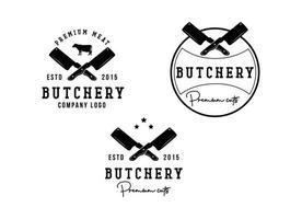 Butchery Shop Logo Design Template vector