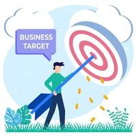 Illustration vector graphic cartoon character of business target