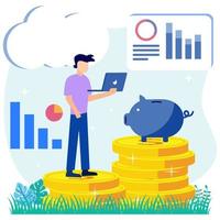 Illustration vector graphic cartoon character of business income