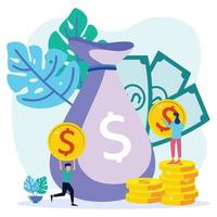 Illustration vector graphic cartoon character of Business revenue growth