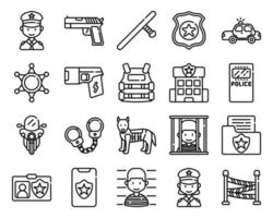 Police outline icon and symbol for website, application vector