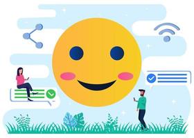 Illustration vector graphic cartoon character of social media emojis