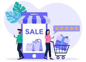 Illustration vector graphic cartoon character of online shopping