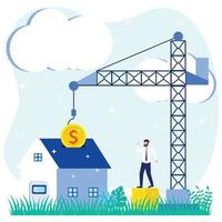 Illustration vector graphic cartoon character of mortgage