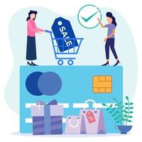 Illustration vector graphic cartoon character of shopping