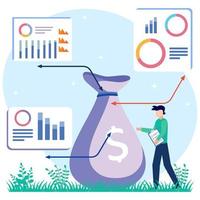 Illustration vector graphic cartoon character of business profit