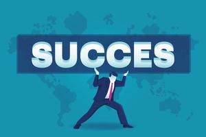 Businessman who is carrying a success vector illustration
