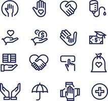 Charity Icons Set. vector design
