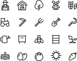 farming line  icons vector design