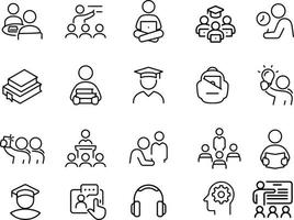 education  line icons vector design