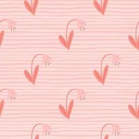 patrón sin costuras tierno de verano con adorno pastel campanula de garabato. fondo despojado. ilustraciones de paleta rosa. vector