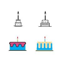 birthday cake logo vector