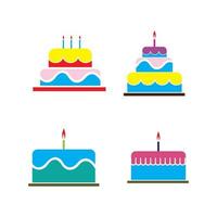logotipo de pastel de cumpleaños vector