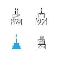 logotipo de pastel de cumpleaños vector