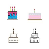 birthday cake logo vector