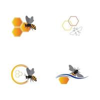 abeja y panal vector