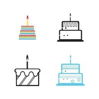 birthday cake logo vector