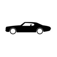 diseño de icono de silueta negra de coche americano vector