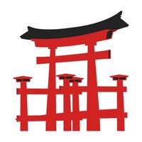 clip art of torii gate with cartoon design vector