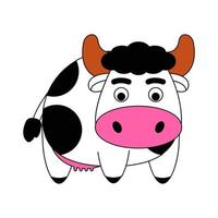 clip art de vaca con diseño de dibujos animados vector