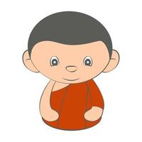 clip art of monk are sitting calmly vector