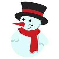 clip art of snowman with cartoon design vector