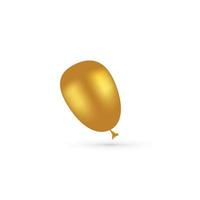 3d isolated golden balloon with shadow white background premium vector