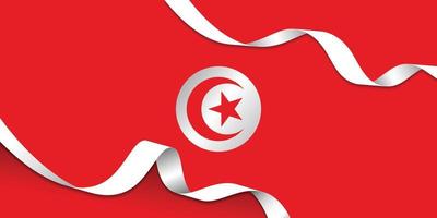 Red background design with tunisia flag. vector