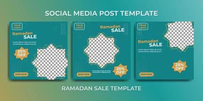 Social media post template for ramadan month promotion sale. vector