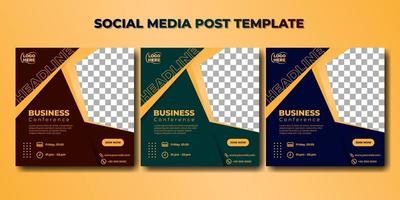 Set of Social media post template. Business conference banner design. good template for online advertising design. vector