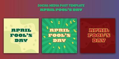 Simple set of Social media post template for April Fool's Day design. vector