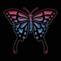 Colorful butterfly hand drawn style for tattoo stickers etc free vector