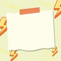 Paper note on yellow lightning background Free Vector