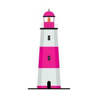 flat lighthouse isolated on white background vector