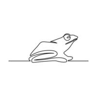 Continuous one line drawing. frog animals. Continuous line drawing of frog animal. Template for your design. Vector illustration