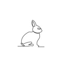 Drawing of a line of standing rabbit animals. Line drawing of a standing rabbit animal. Templates for your designs. Vector illustration