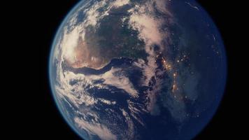 esfera del planeta tierra nocturno en el espacio ultraterrestre video