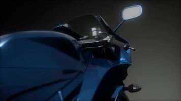 moto sport bike in dark studio with bright lights video