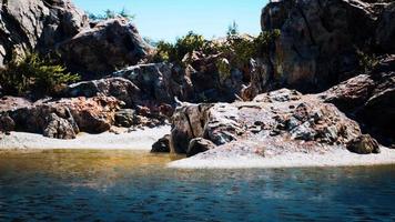 coastal view of a sand beach with cliffs video