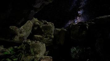 4K Astrophotography star trails over sandstone canyon walls video