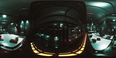 vr360 view of spaceship interior video