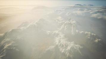 Alps mountain range aerial shot flying video
