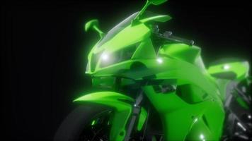 moto sport bike en estudio oscuro con luces brillantes video