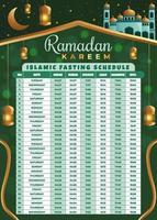 Fasting Month Calendar Template vector