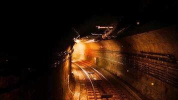 dark old abandoned metro subway tunnel video