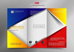 Brochure template design. brochure with realistic photos vector