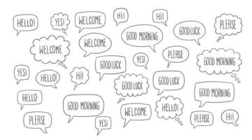 Handmade cool and kind word balloon pack. Various size and styles. vector