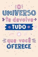 Motivational Portuguese phrase. Translation - The answer is inside you vector