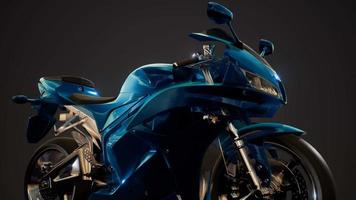 moto sport bike in dark studio with bright lights video