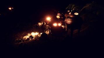 golden altar with candles at night video